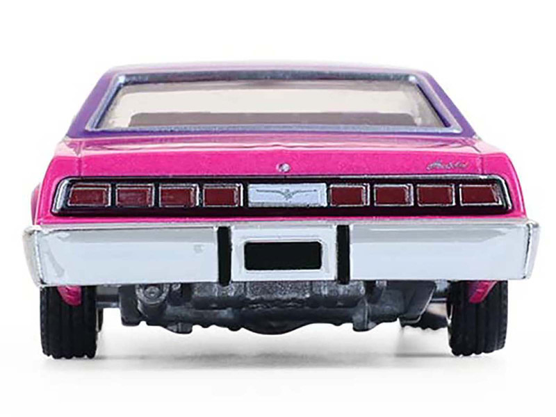 1975 Ford Thunderbird Lowrider Pink Metallic with Purple Top and Graphics with Purple Interior "California Lowriders" Series 7 1/64 Diecast Model Car by Greenlight