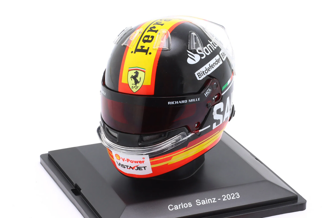 1/5 Spark 2023 Carlos Sainz jr. Ferrari #55 3rd Italy GP Helmet Model
