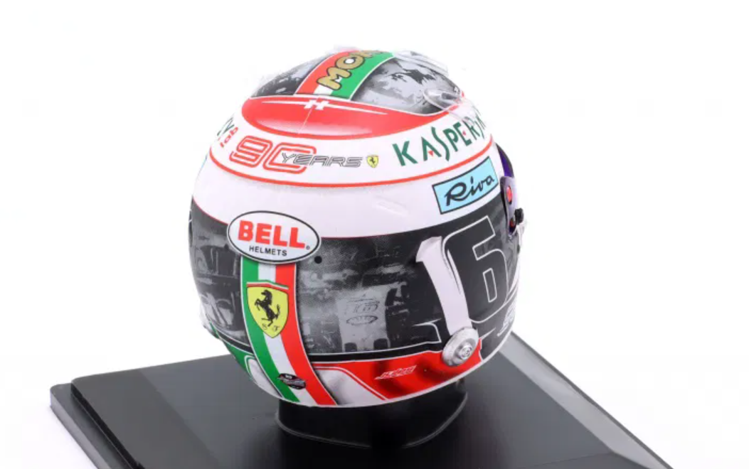 1/5 Spark 2019 Formula 1 Charles Leclerc Ferrari #16 Winner Italy GP Helmet Model