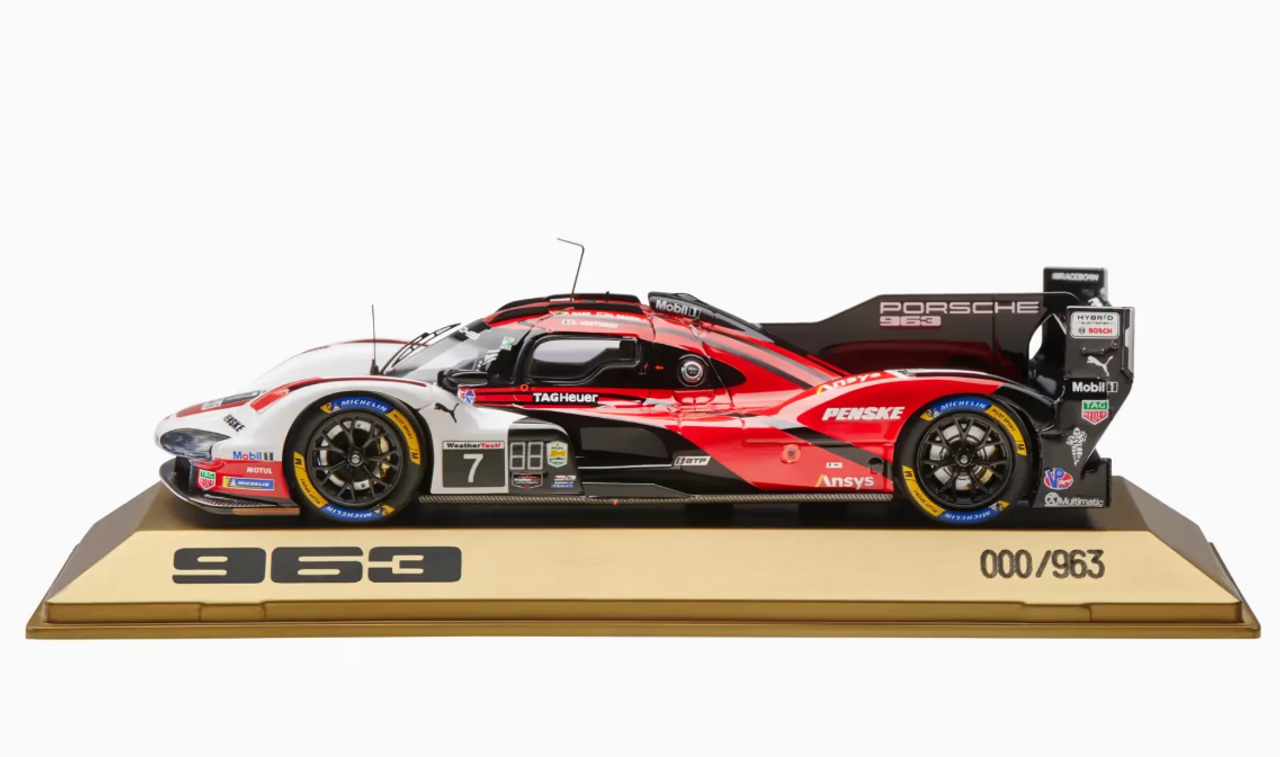 1/43 Dealer Edition 2025 Porsche 963 #7 Winner 24h Daytona Porsche Penske Motorsport Felipe Nasr, Nick Tandy, Laurens Vanthoor Car Model