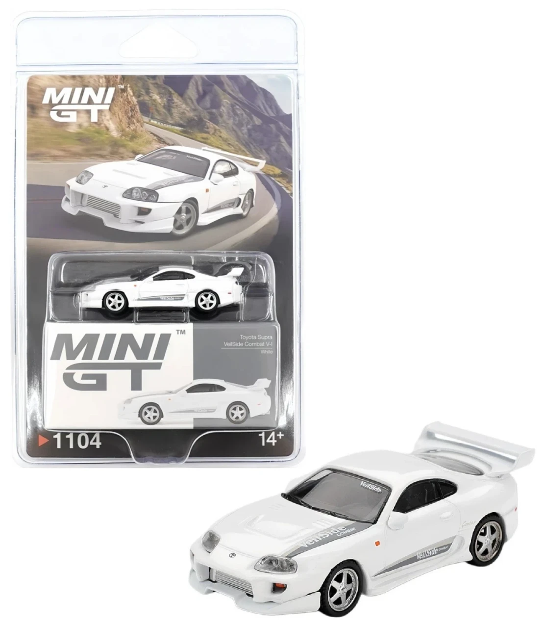 1/64 Mini GT Toyota Supra VeilSide Combat V-I (White) Diecast Car Model