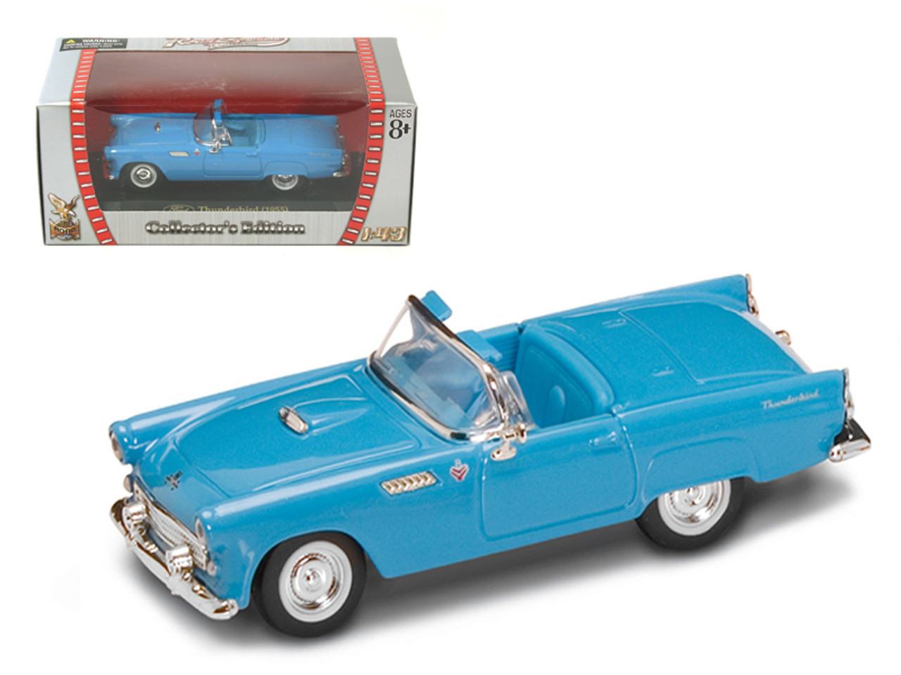 1955 Ford Thunderbird Convertible Blue 1/43 Diecast Model Car by Road Signature