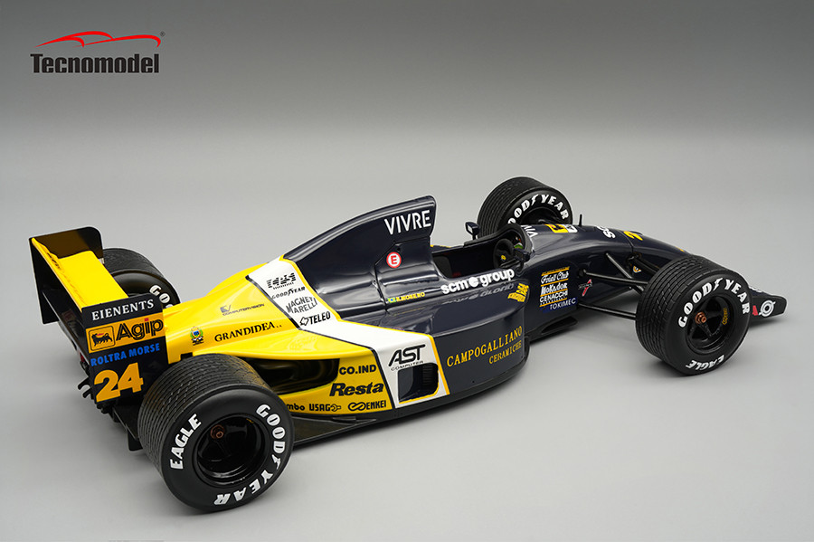 1/18 Tecnomodel Minardi M191 1991 Australian GP Driver: Roberto Moreno Car #24 Raining Tyres Limited Edition Car Model