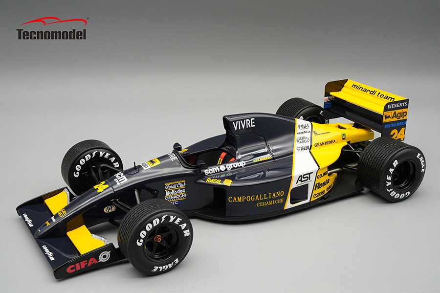 1/18 Tecnomodel Minardi M191 1991 Australian GP Driver: Roberto Moreno Car #24 Raining Tyres Limited Edition Car Model