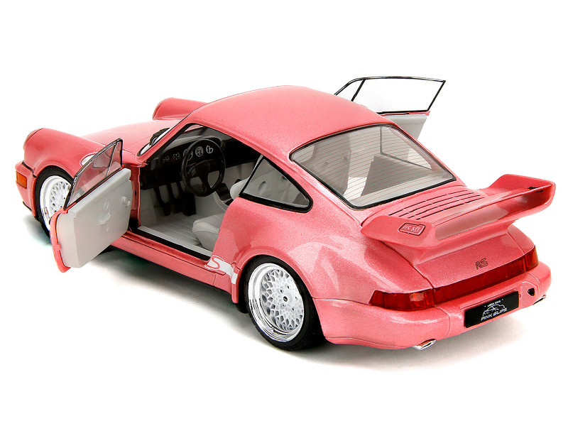 Porsche 911 Carrera RS (964) Pink Metallic with White Stripes