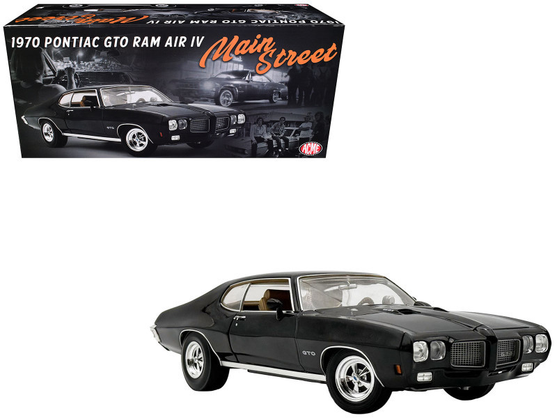 1/18 ACME 1970 Pontiac GTO Ram Air IV Main Street (Black) Diecast Car Model
