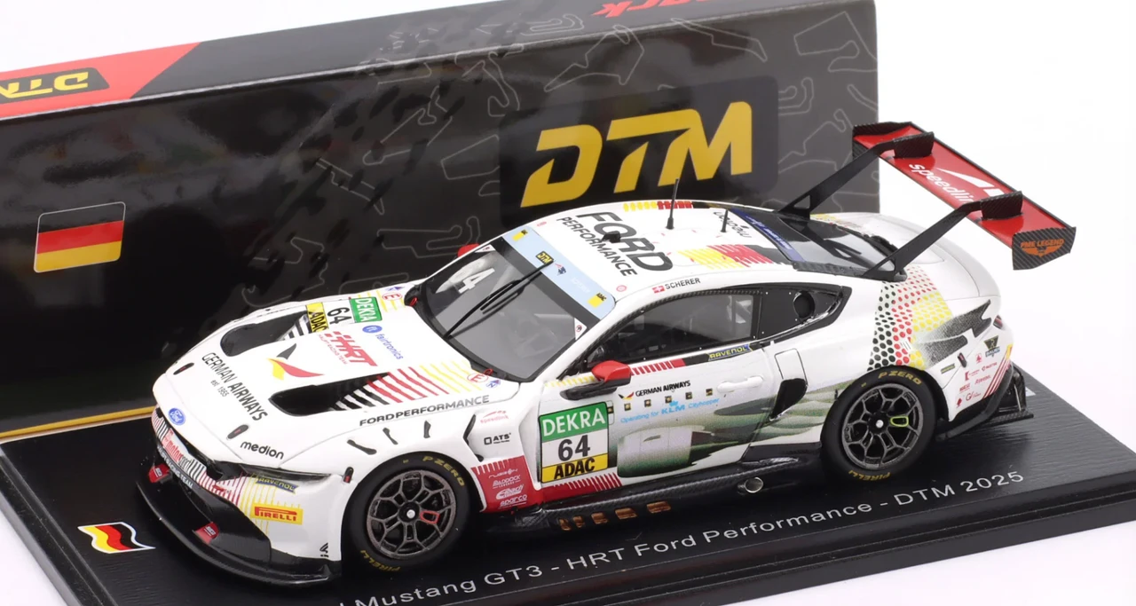 1/43 Spark Ford Mustang GT3 No.64 HRT Ford Performance DTM 2025 Fabio Scherer Car Model