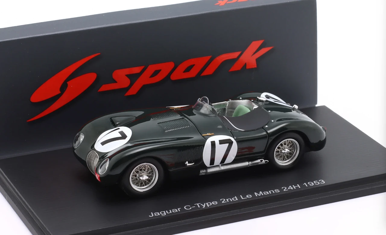 1/43 Spark Jaguar XK 120 C No.17 2nd Le Mans 24H 1953 P. Walker – S. Moss Car Model