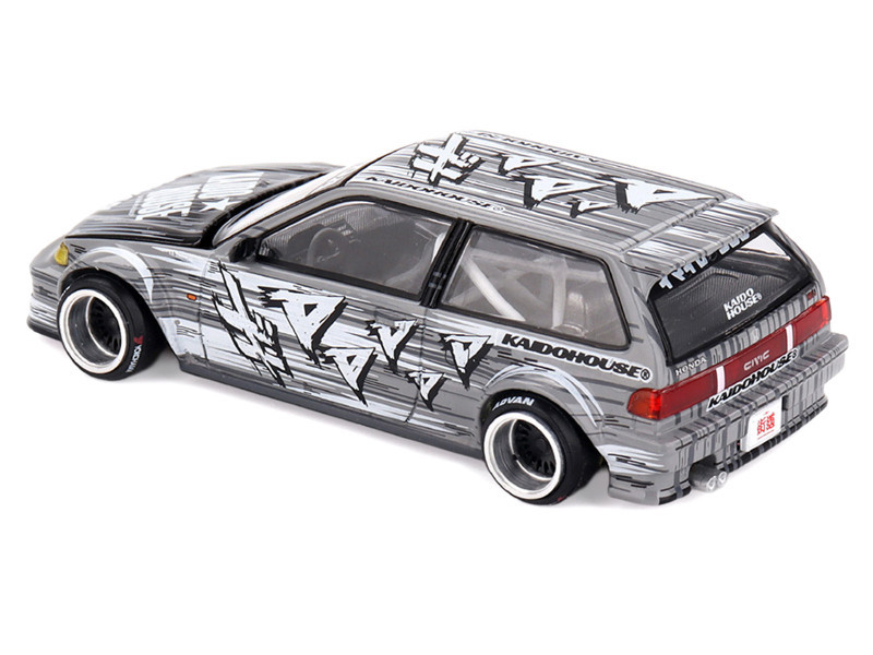1/64 Kaido House Honda Civic (EF) Kaido Manga V1 (Grey) Diecast Car Model