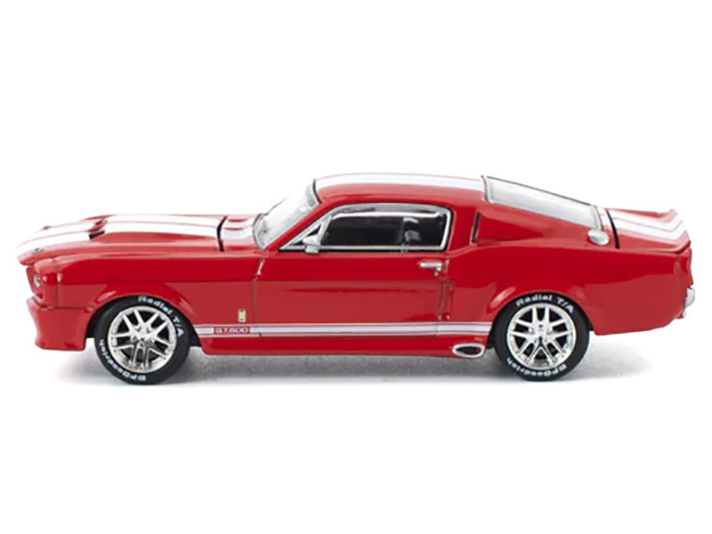 Shelby Mustang GT500 Red Metallic with White Stripes 1/64 Diecast