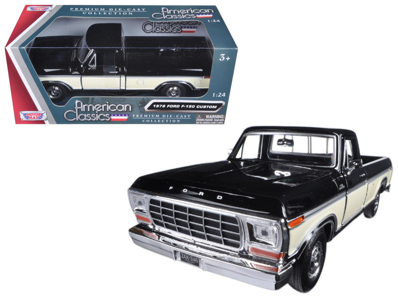 1979 Ford F-150 Pickup Truck 2 Tone Black/Cream 1/24 Diecast Model
