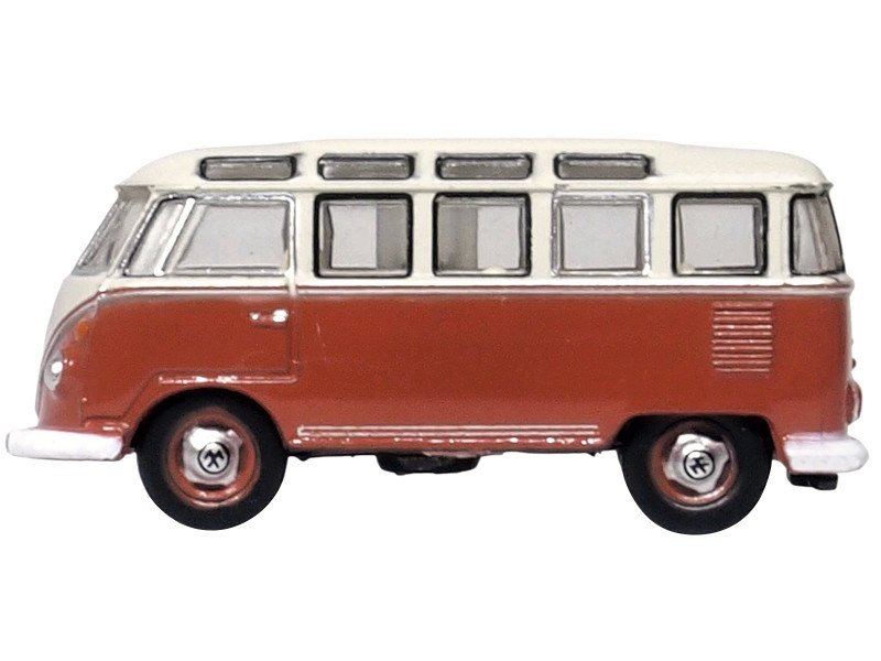 Volkswagen T1 Samba Bus Sealing Wax Red and Gray 1/148 (N) Scale Diecast Model Car by Oxford Diecast