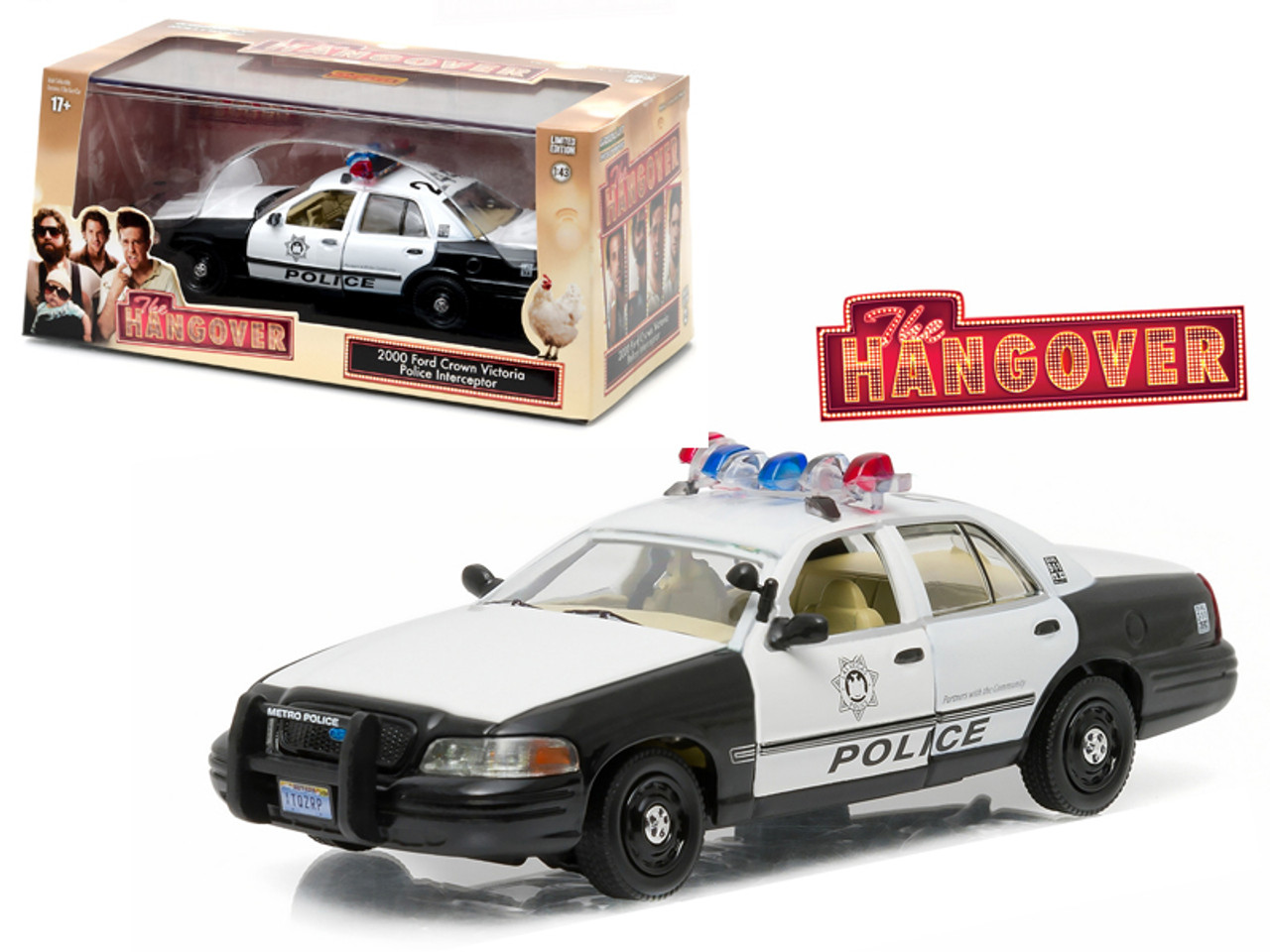2000 Ford Crown Victoria Police Interceptor "The Hangover" (2009) Movie 1/43 Diecast Model Car by Greenlight
