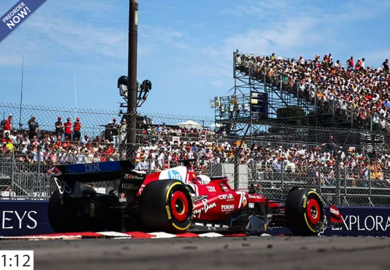 1/12 BBR 2025 Formula 1 Monaco GP Ferrari SF25 #16 Charles Leclerc 75 Years Shell Livery Car Model