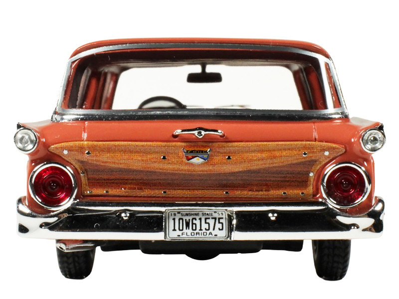 1959 Ford Country Squire Rose with Woodgrain Sides and Green Interior Limited Edition to 200 pieces Worldwide 1/43 Model Car by Goldvarg Collection