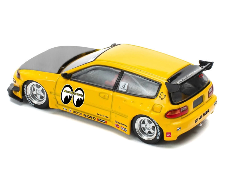 1/64 Poprace Honda Pandem Civic EG6 V1.5 MOONEYES Diecast Car