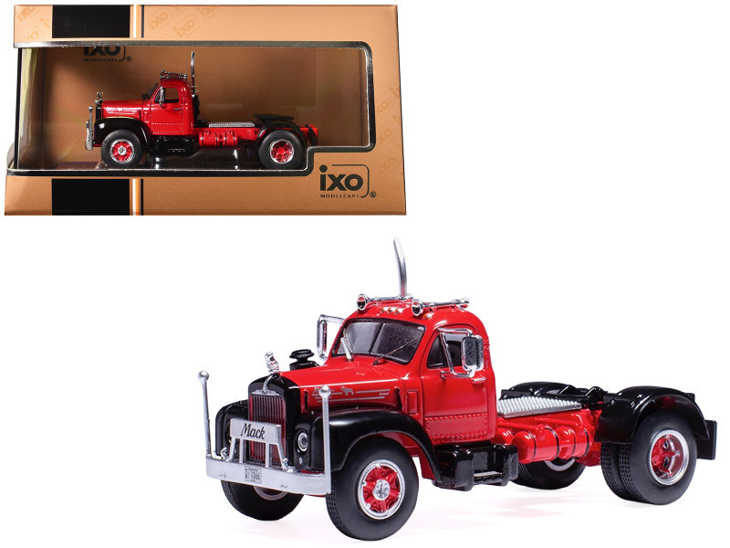 1/64 Ixo 1953 Mack B 61 Truck Tractor (Red & Black) Diecast Car