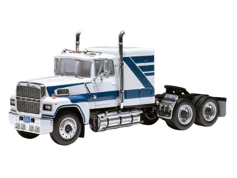 1978 Ford LTL 9000 Truck Tractor White with Blue Stripes 1/64