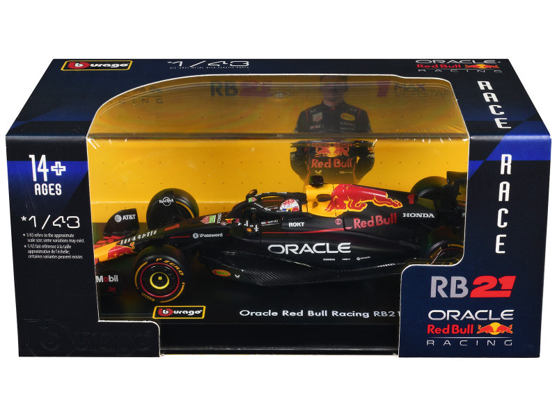 1/43 BBurago 2025 Formula 1 Max Verstappen Red Bull RB21 #1 Car Model with Driver Figure
