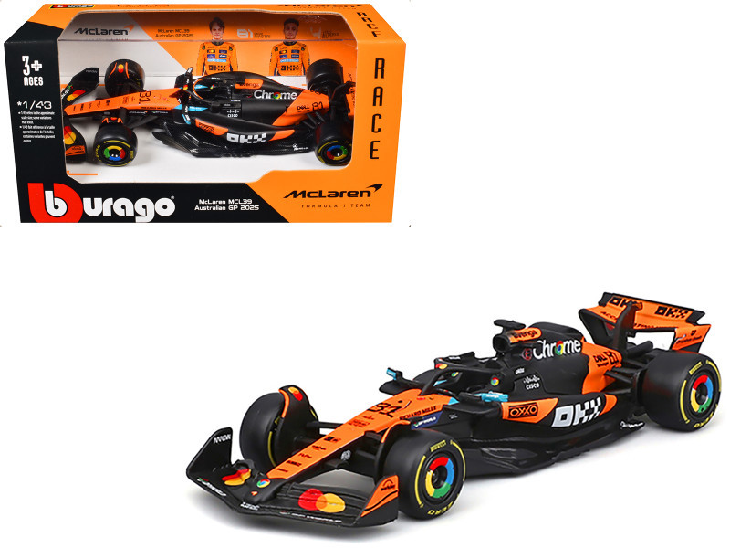 1/43 BBurago 2025 Formula 1 Oscar Piastri McLaren MCL39 #81 Australian GP Car Model