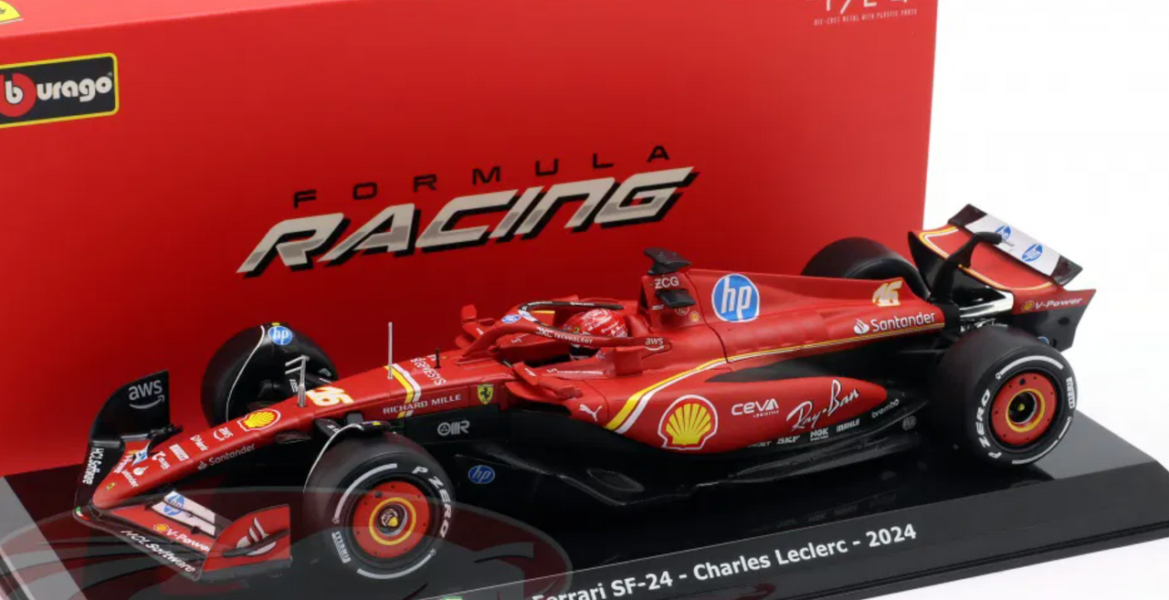 1/24 BBurago 2024 Formula 1 Charles Leclerc Ferrari SF-24 #16 Car Model