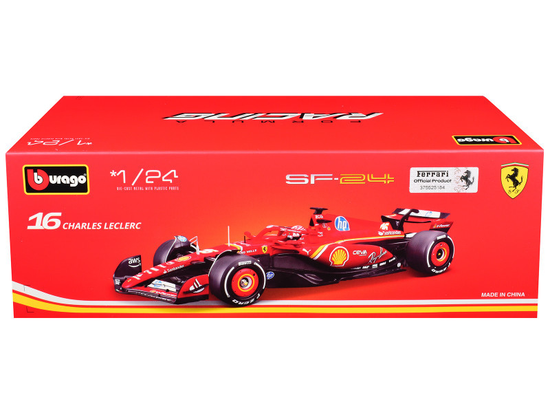 1/24 BBurago 2024 Formula 1 Charles Leclerc Ferrari SF-24 #16 Car Model