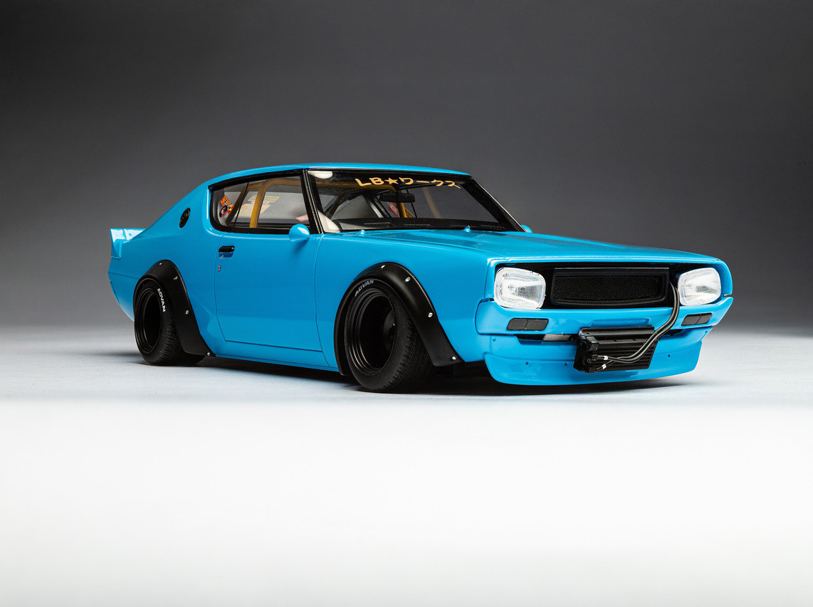 1/18 OTTO Nissan Skyline 2000 GT-R (KPGC110) By LB-Works (Blue) Car Model