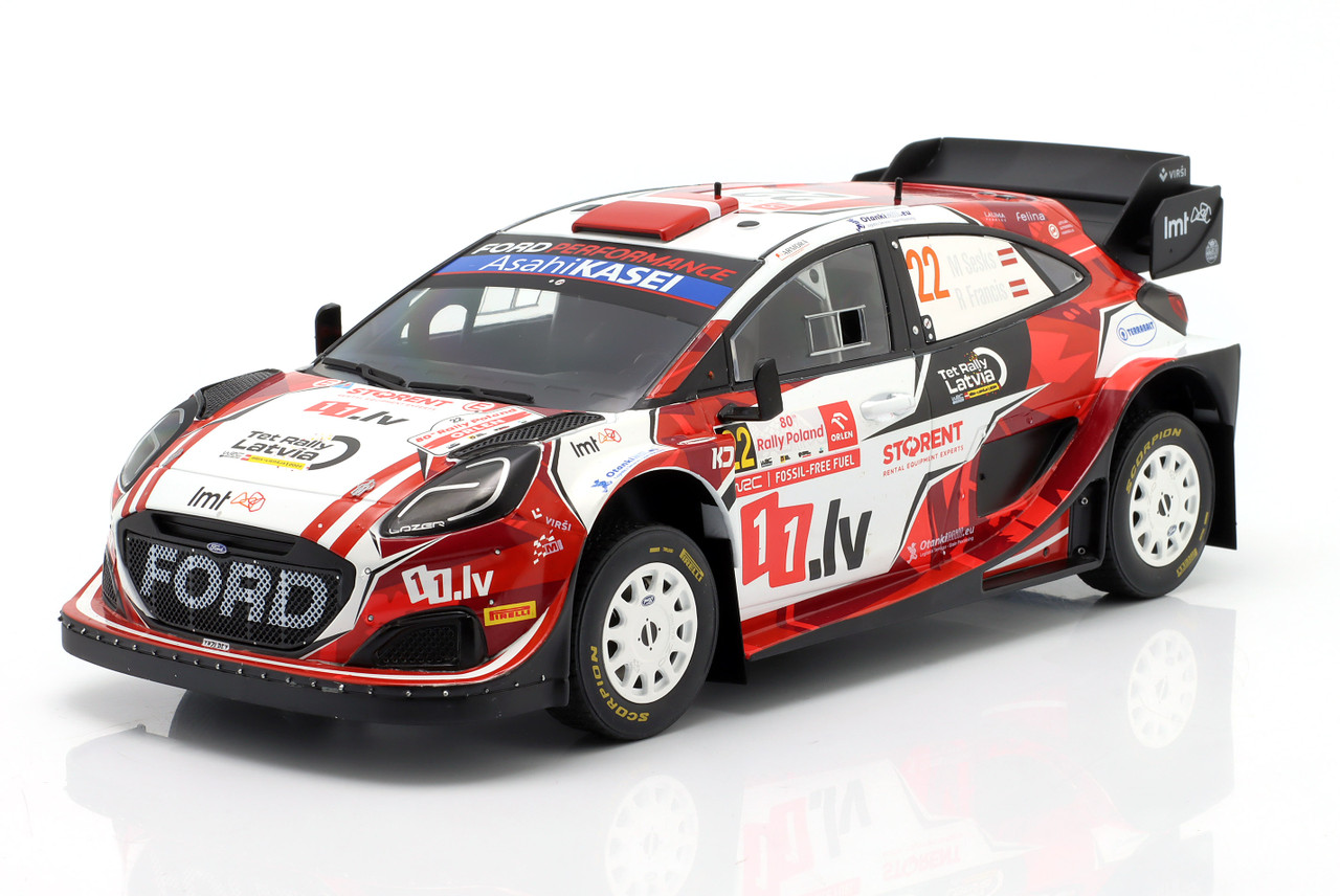 1/18 Ixo 2024 Ford Puma Rally1 #22 5th Rallye Poland M-Sport Ford WRT Mārtiņš Sesks, Renārs Francis Diecast Car Model