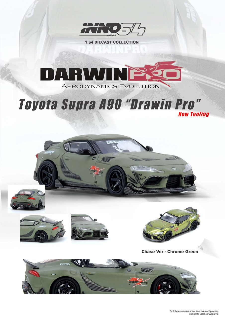 1/64 Inno Toyota Supra A90 Darwin Pro (Matte Green) Diecast Car Model