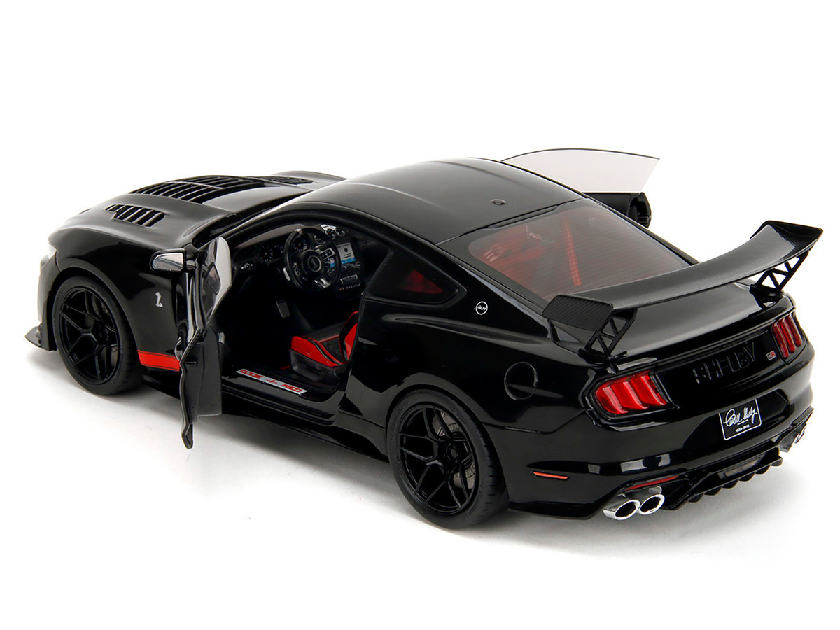 1/18 Jada Ford Mustang Shelby GT500 "Code Red" Black with Red Stripes "Pink Slips" Series Diecast Car Model