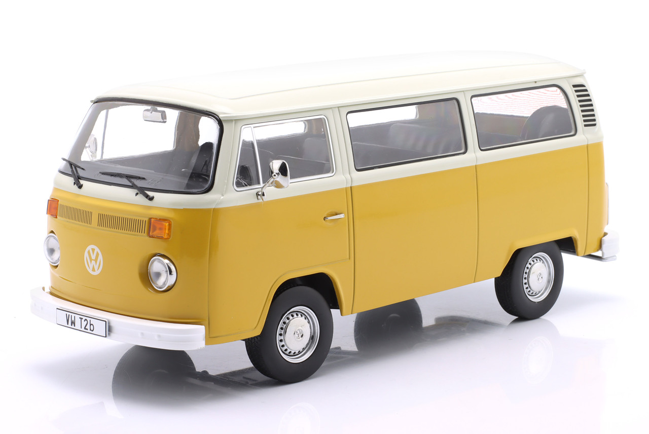 1/18 KK-Scale 1972 Volkswagen VW T2b Bus (Yellow & White) Diecast Car Model