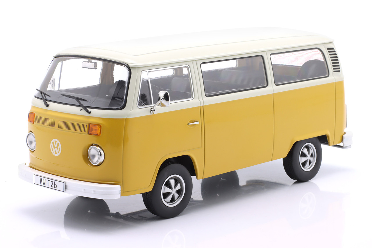 1/18 KK-Scale 1972 Volkswagen VW T2b Bus with Fuchs Wheels (Yellow & White) Diecast Car Model