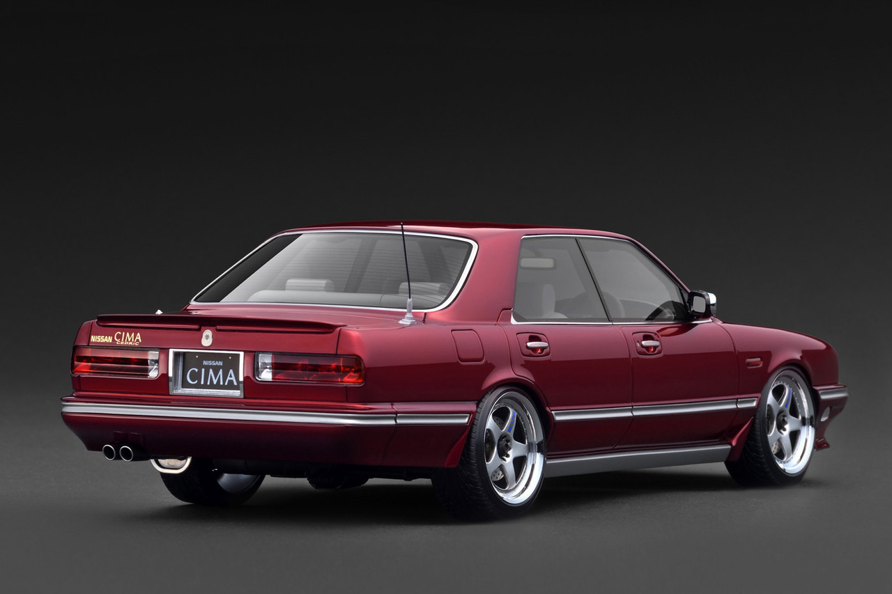 1/18 IG Ignition Model Nissan Cedric Cima (Y31) (Wine Red) Car