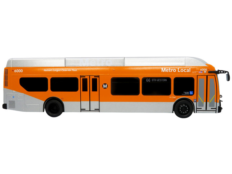 New Flyer Xcelsior Transit Bus "Los Angeles Metro" Orange and Silver "The Bus & Motorcoach Collection" Limited Edition to 504 Pieces Worldwide 1/43 Model by Iconic Replicas