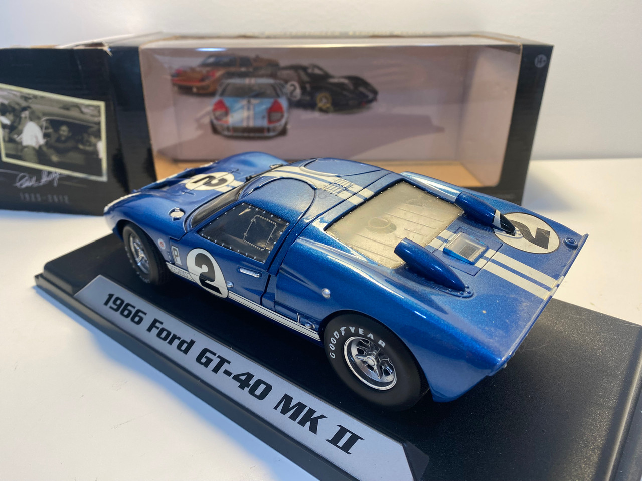 DISPLAYED DUSTY 1/18 Shelby Collectibles 1966 Ford GT40 GT 40 Mark II #2 Blue 12 Hours of Sebring Diecast Car Model