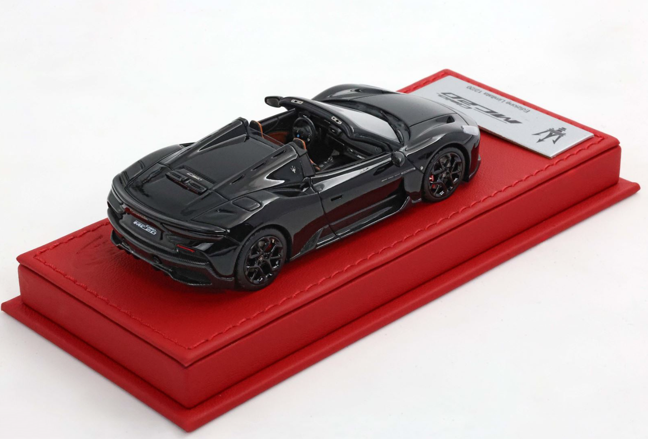 1/43 BBR Maserati MC20 Cielo (Gloss Black) Car Model Limited 20 Pieces with Leather Base