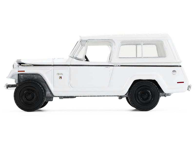 1971 Jeep Jeepster Commando White with Black Stripes "All Terrain" Series 17 1/64 Diecast Model Car by Greenlight