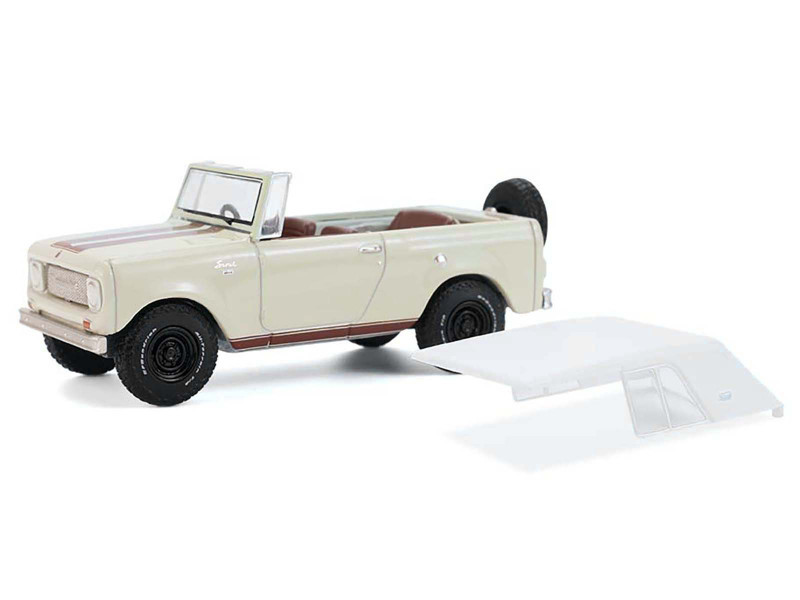 1967 International Scout 800 Sportop Cream with Brown Stripes and White Top "All Terrain" Series 17 1/64 Diecast Model Car by Greenlight