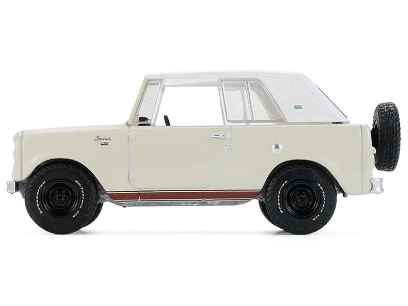1967 International Scout 800 Sportop Cream with Brown Stripes and White Top "All Terrain" Series 17 1/64 Diecast Model Car by Greenlight