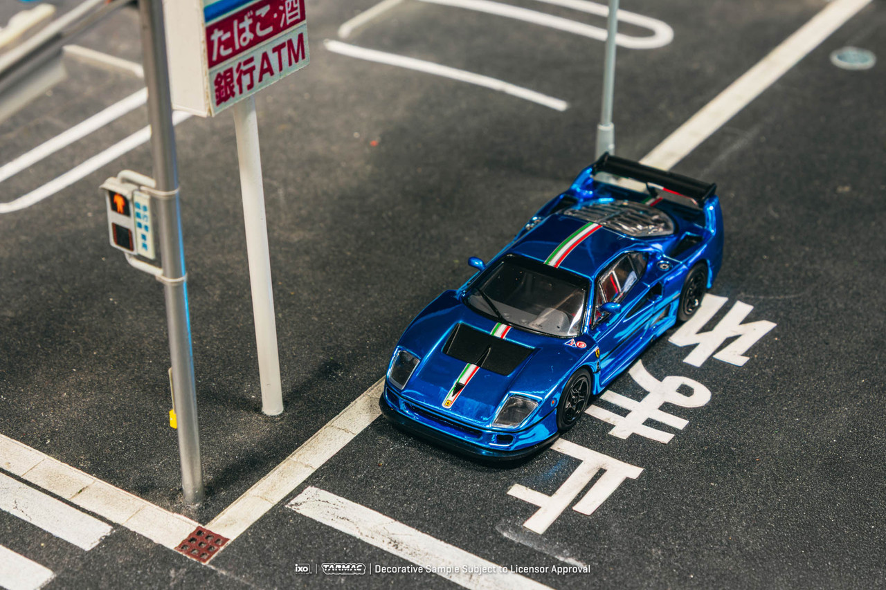 1/64 Tarmac Works Ferrari F40 LM (Chrome Blue) Diecast Car Model