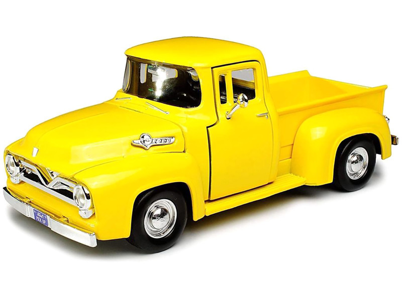 1/24 Motormax 1955 Ford F-100 Pickup Truck Yellow Diecast Car Model