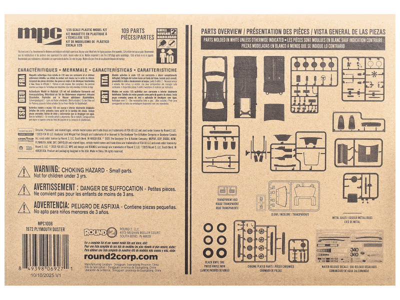 Skill 2 Model Kit 1972 Plymouth Duster 2-in-1 Kit 1/25 Scale Model by MPC