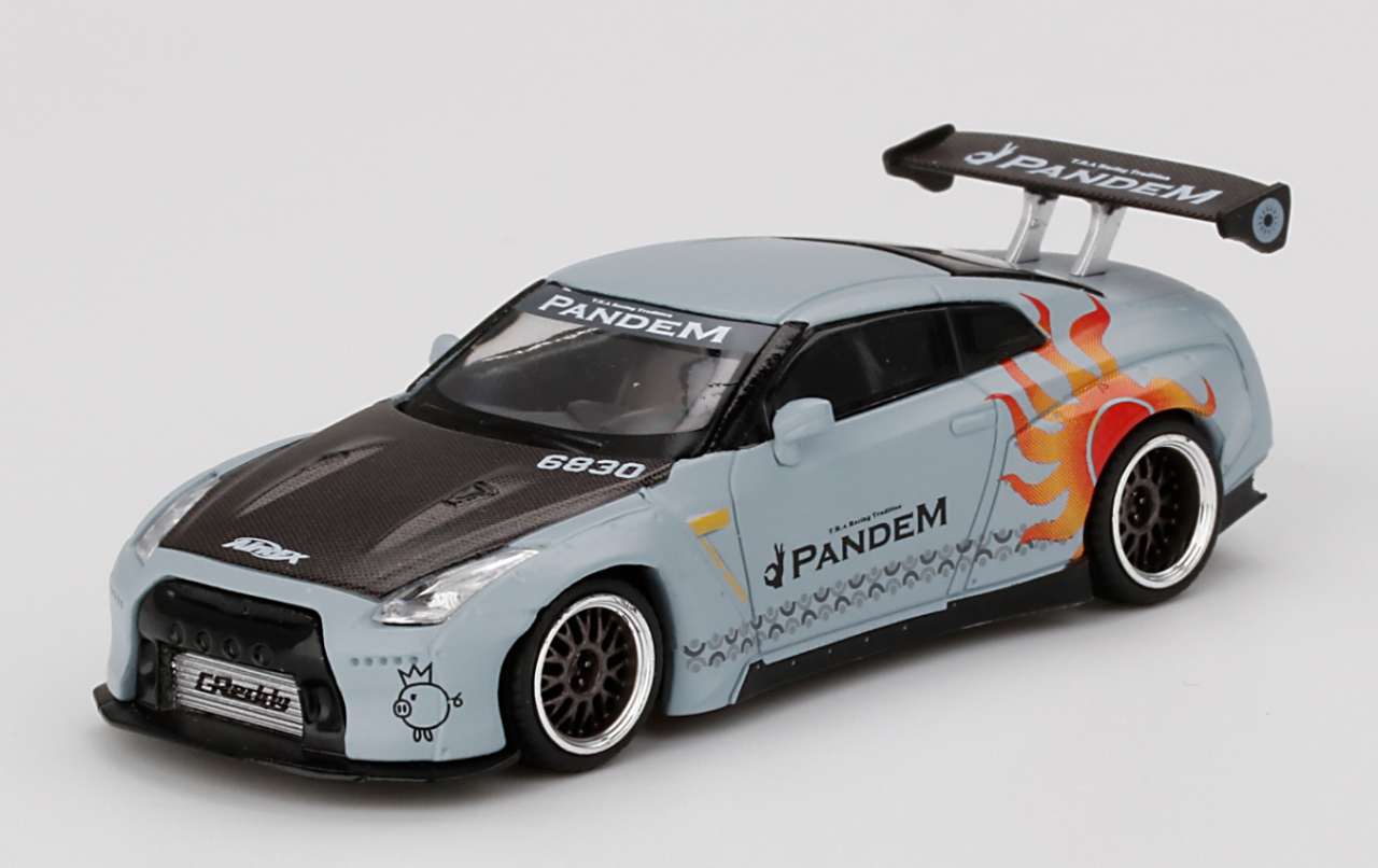 MINI GT MGT00092 PANDEM NISSAN SKYLINE GT-R R35 LHD with GT WING 1/64 LAVA RED 