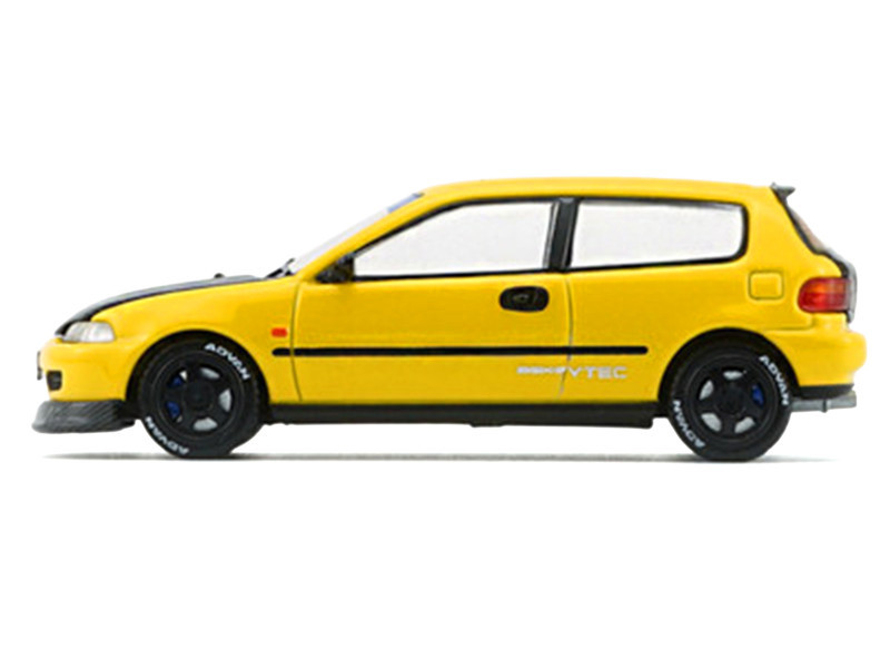 1/64 BMC Honda Civic EG6 (Yellow with Carbon Black Bonnet) Car Model