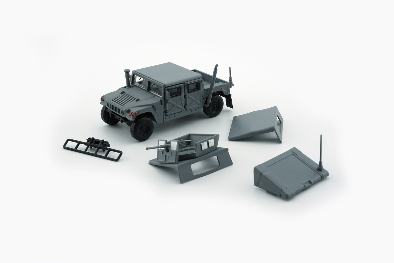 1/64 BMC Hummer Humvee 4-CT (Matte Dark Grey) Car Model