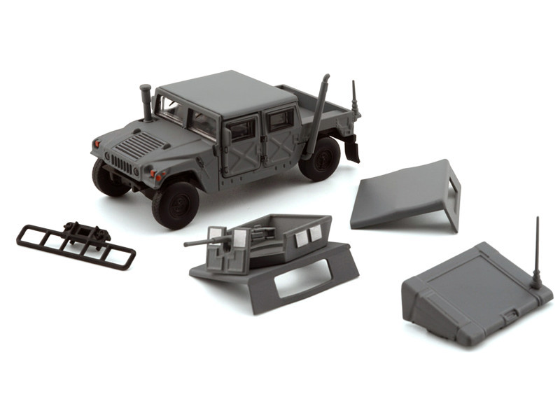 1/64 BMC Hummer Humvee 4-CT (Matte Dark Grey) Car Model
