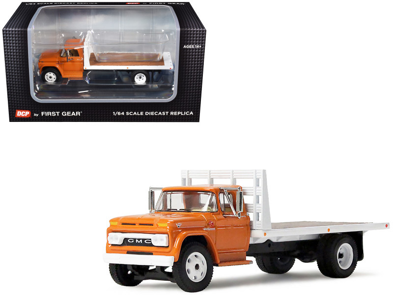 1/64 First Gear GMC 4000 Flatbed Truck (Omaha Orange) Diecast Car Model