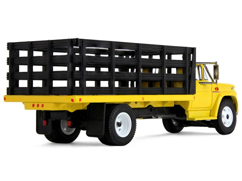 1/64 First Gear GMC 4000 Stake Truck (Bright Yellow) Diecast Car Model