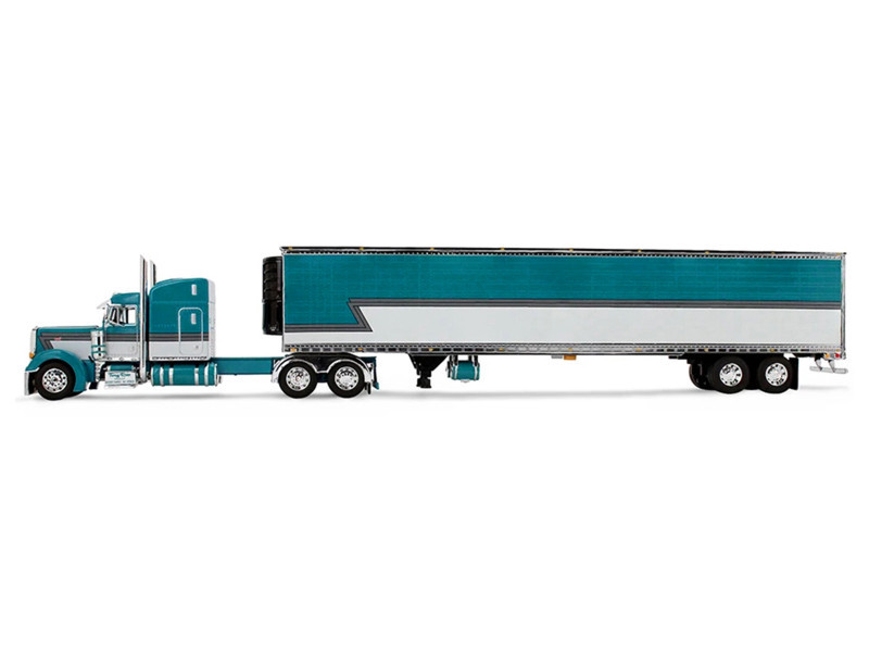 1/64 First Gear Peterbilt Model 379 with 63” Mid-Roof Sleeper & 53’ Utility Trailer with Reefer (Big Rigs Series II #5 - Tway Rose Transport) Diecast Car Model