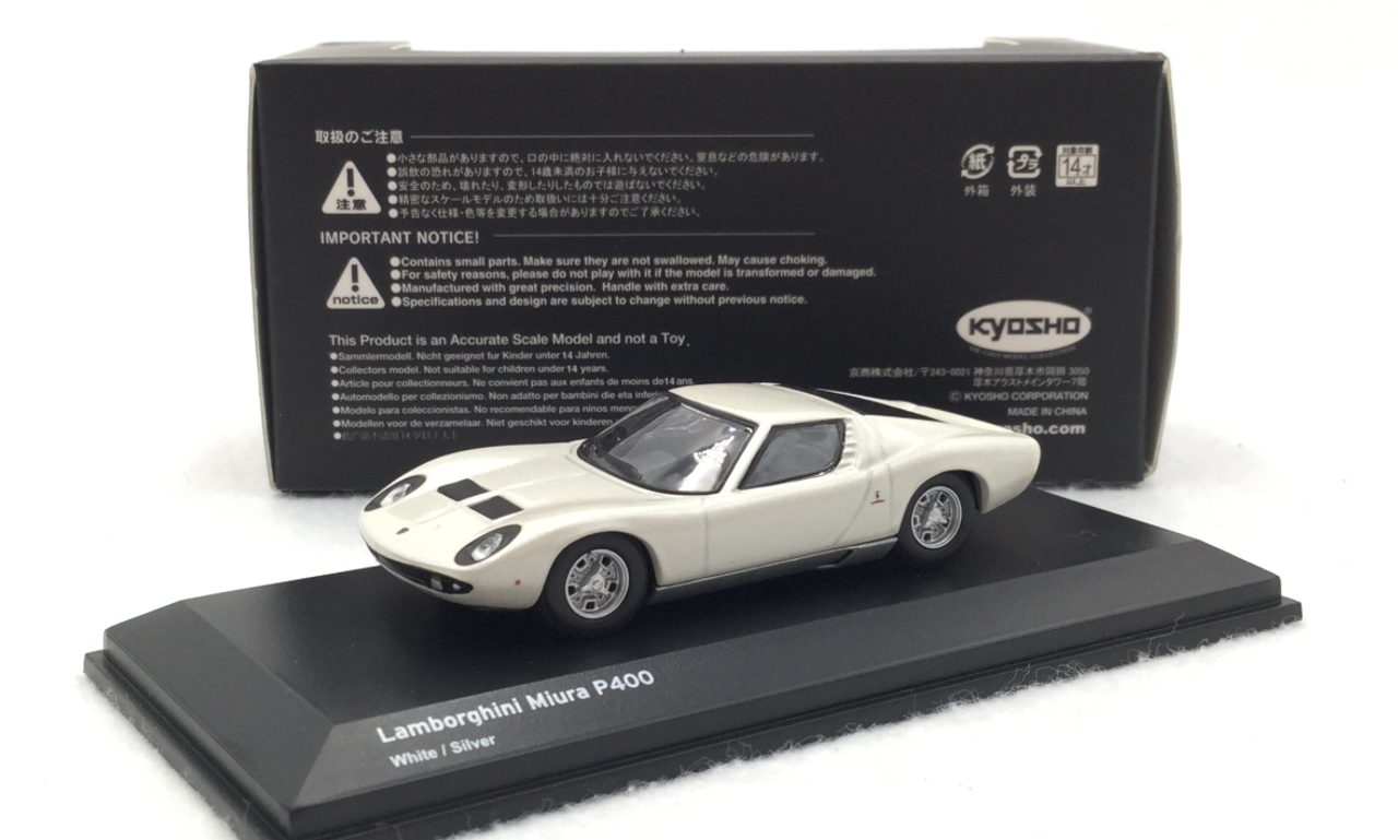 1/64 Kyosho  Lamborghini Miura P400 (White) Diecast Car Model